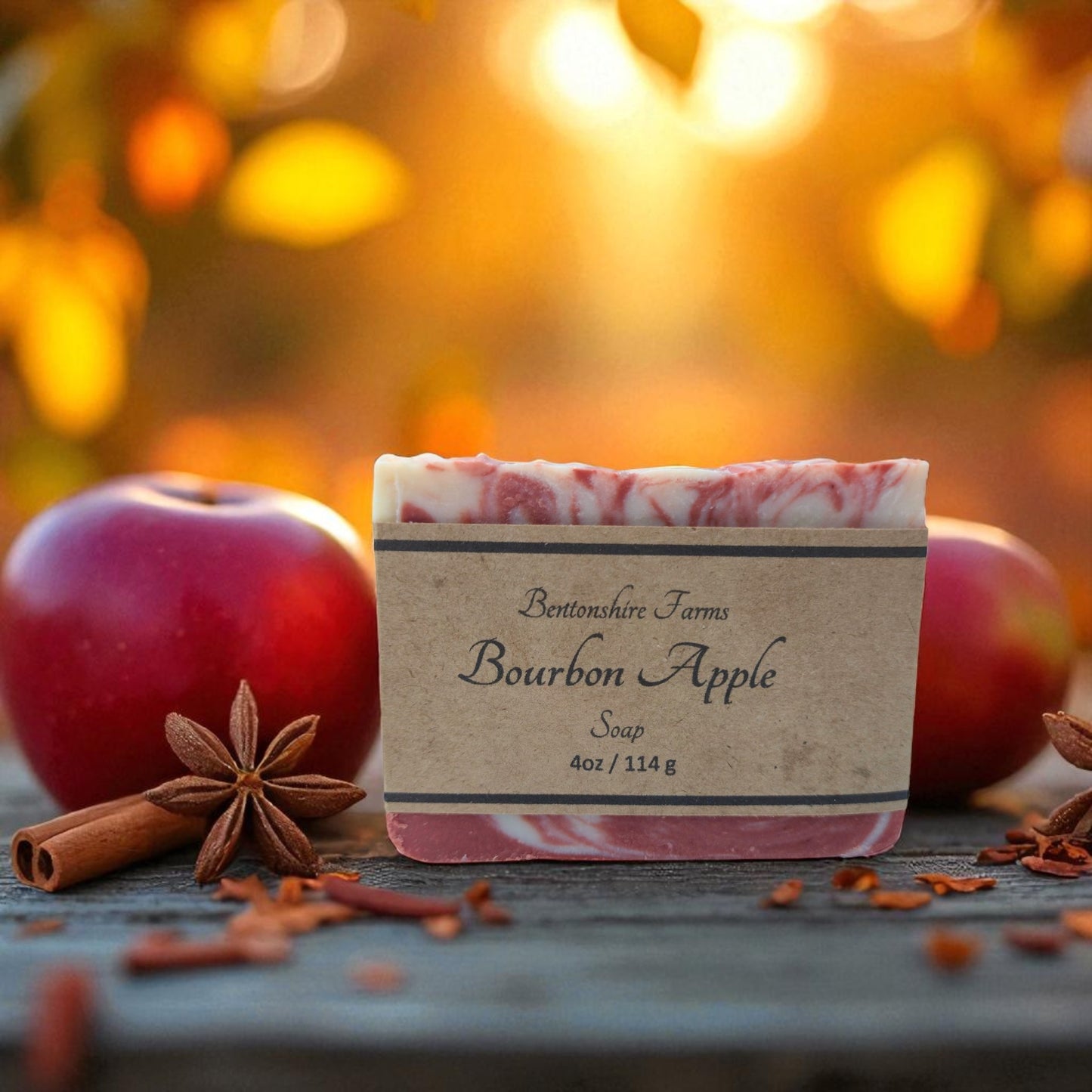Bourbon Apple Handmade Soap – Spiced Apple & Bourbon Vegan Bar