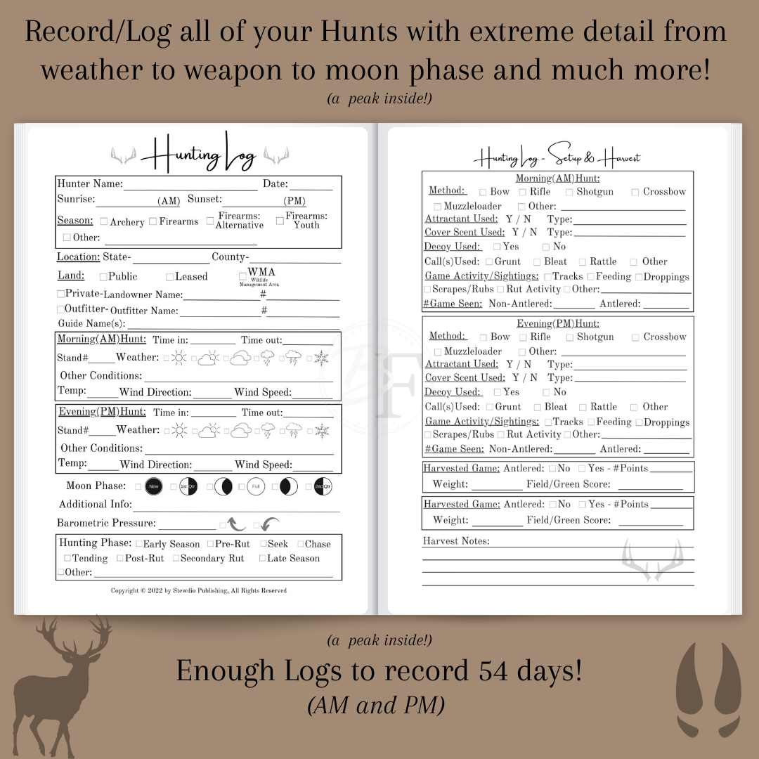 Deer Hunting Log Book
