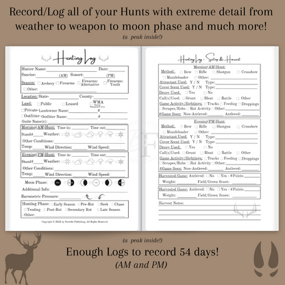 Deer Hunting Log Book