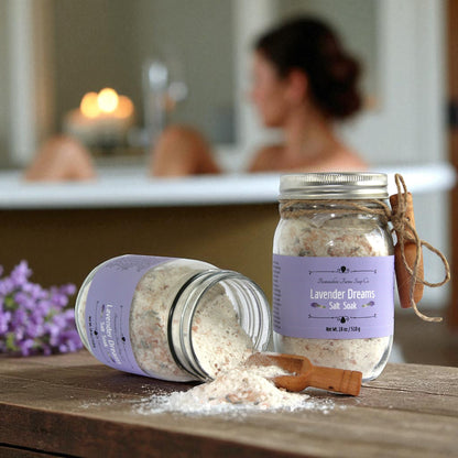 Lavender Dreams Salt Soak – Calming Bath & Foot Soak with Essential Oil